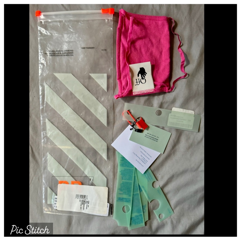 OFF WHITE Pink striped Face Mask O/S With Tags offwhite Yeezy Scarf Streetwear - Picture 9 of 9